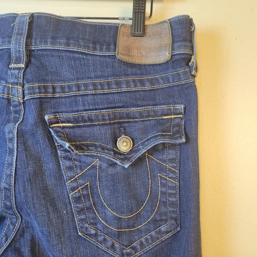 True Religion Women's Jeans Size 33 Dark Blue Denim • Made in‎ USA Classic Fit